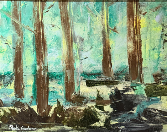 Original - Forest Trees Acrylic Painting